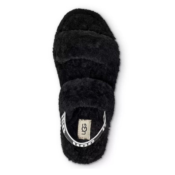 Ugg Australia Oh Yeah Black Fluffy Slides - Picture 5 of 11